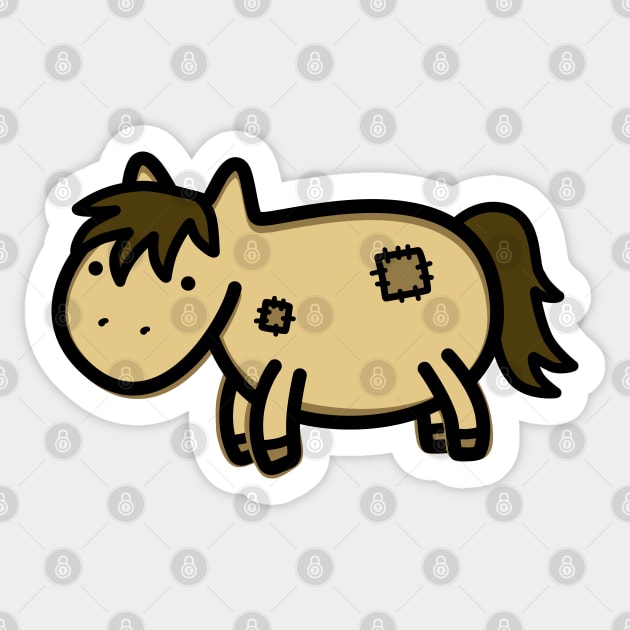 Cute Stuffed Horse Sticker by happyfruitsart